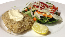 Pine Nut and Almond Crusted Snapper with Lime Aioli